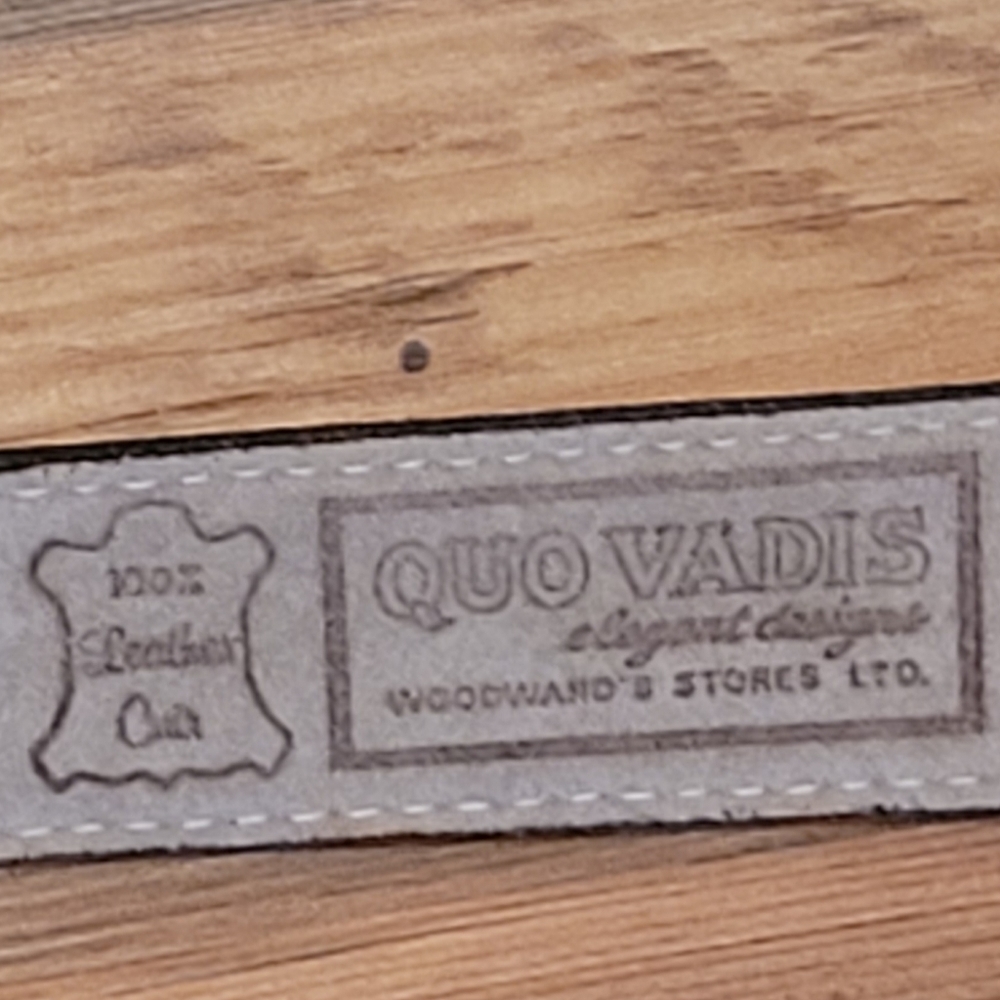 VINTAGE QUO VADIS Elegant Designs Woodwards & Stores Leather Belt, Grey - Picture 6 of 9